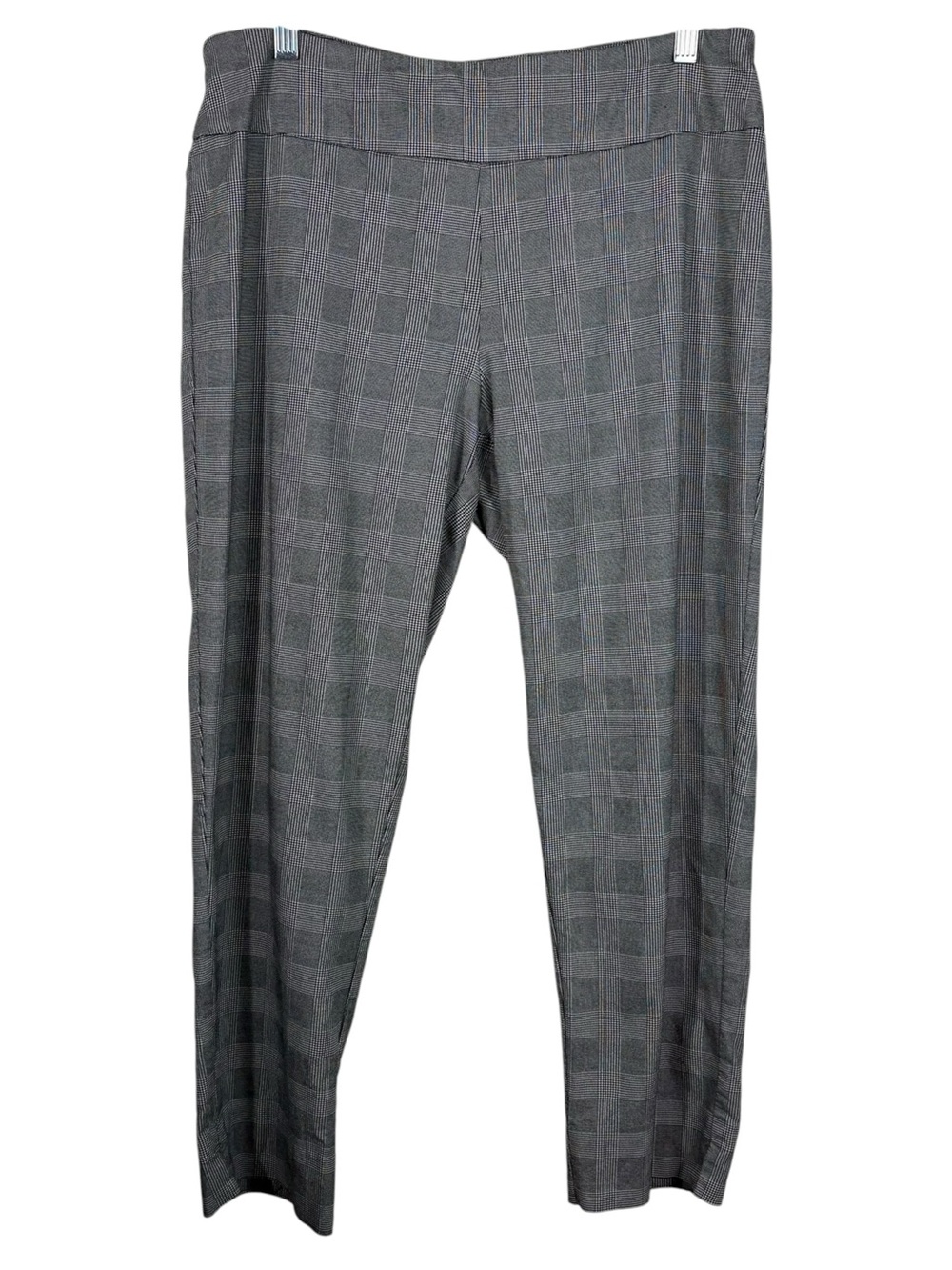Zac & Rachel Gray Tartan Plaid Pull On High Waisted Slim Fit Trouser Pants 14